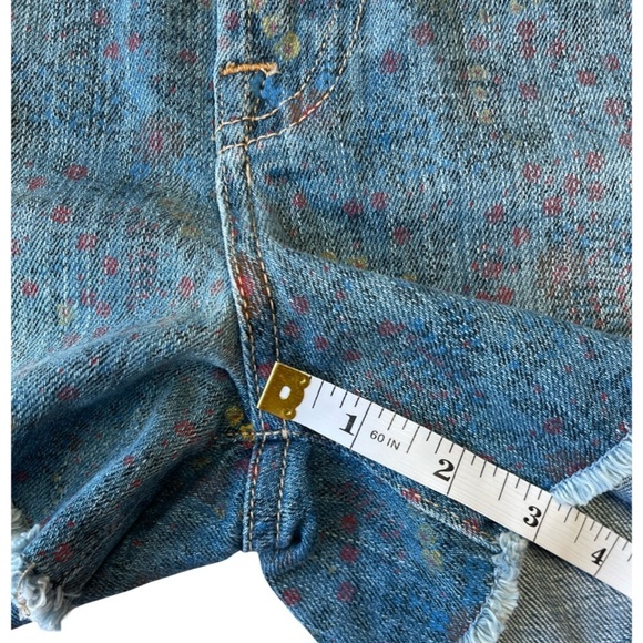 Lucky Brand Riley Shorts Wild Flower Paisley Denim Cutoffs - Size 8 / 29 - Picture 9 of 13